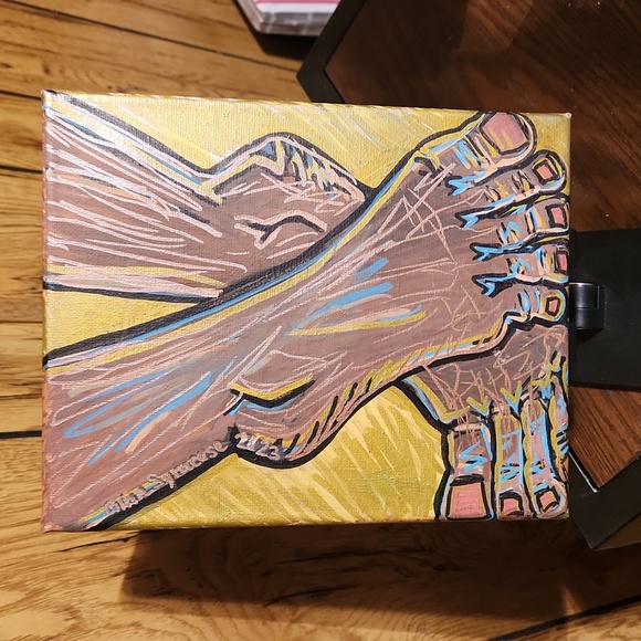 New ● "OH those Toes" Acrylic Painting 8"x 10" Original Artwork BY GINA- Me!! - Picture 1 of 5